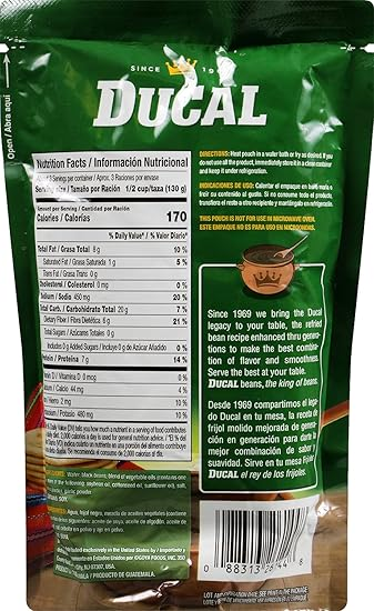 Ducal Refried Black Beans Pouch