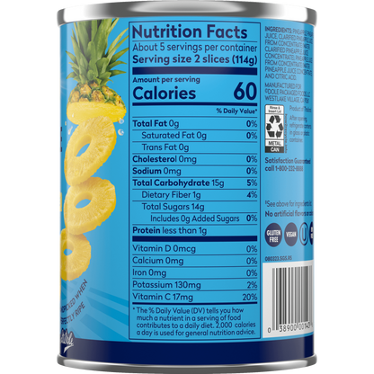 Dole Canned Pineapple Slices in 100% Juice