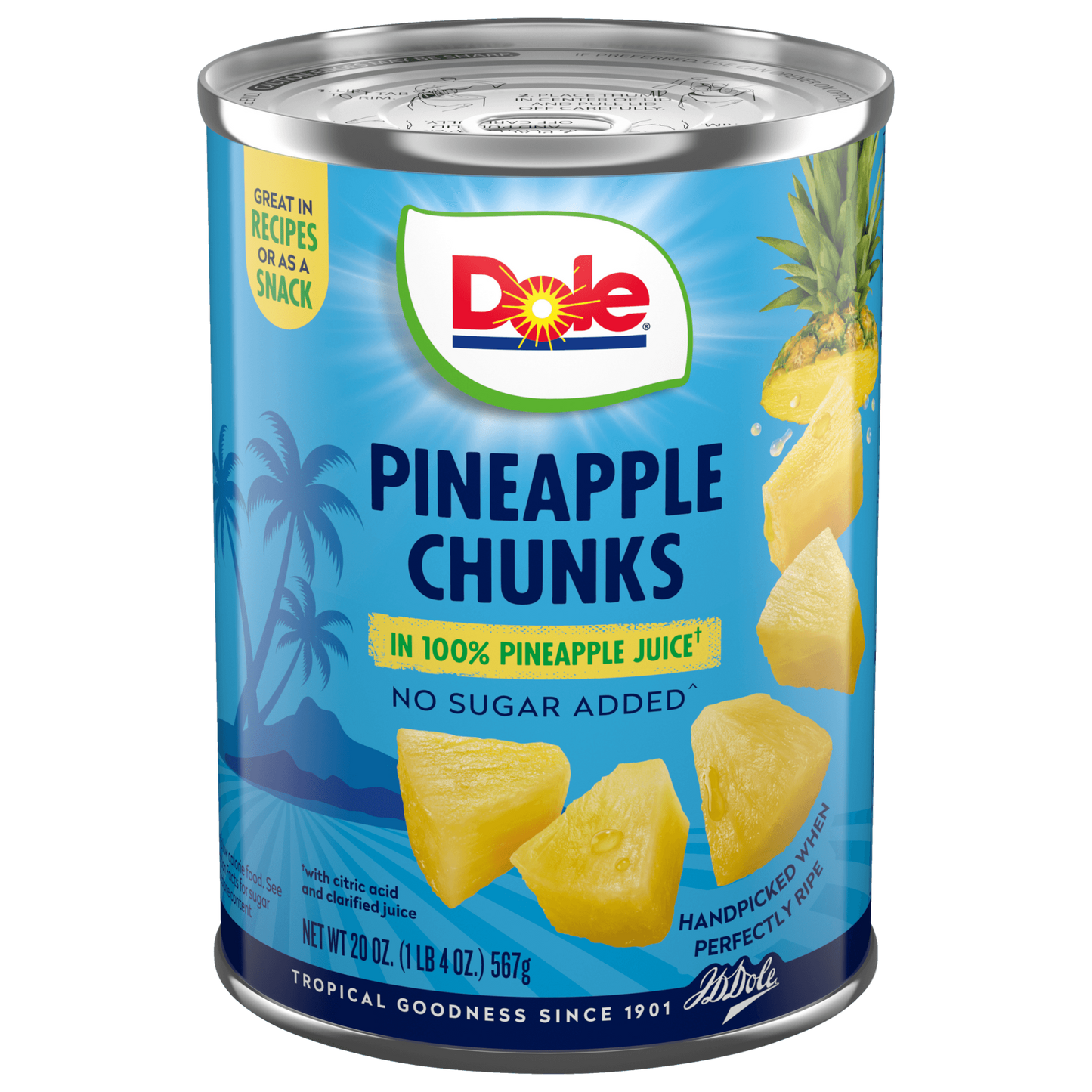 Dole Canned Fruit Pineapple Chunks in 100% Pineapple Juice