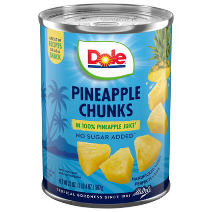 Dole Canned Fruit Pineapple Chunks in 100% Pineapple Juice