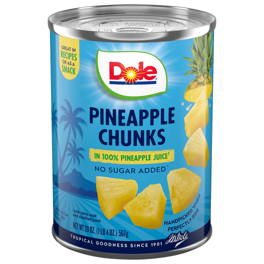 Dole Canned Fruit Pineapple Chunks in 100% Pineapple Juice
