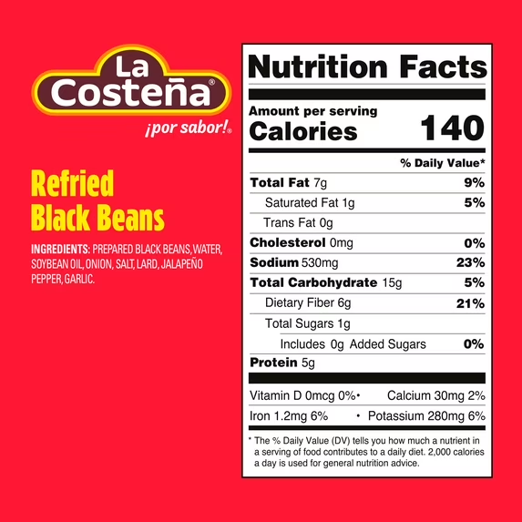 La Costeña Canned Refried Black Beans