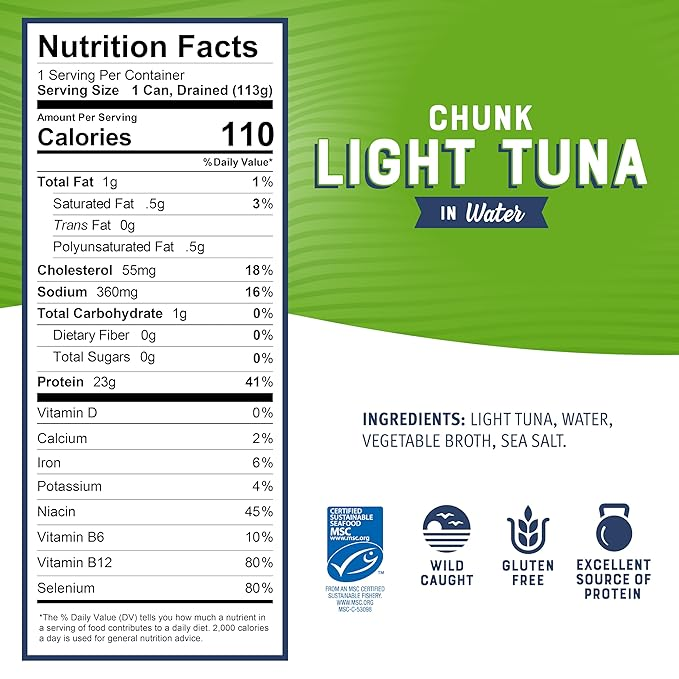 Bumble Bee Chunk Light Tuna in Water, 5 oz Can