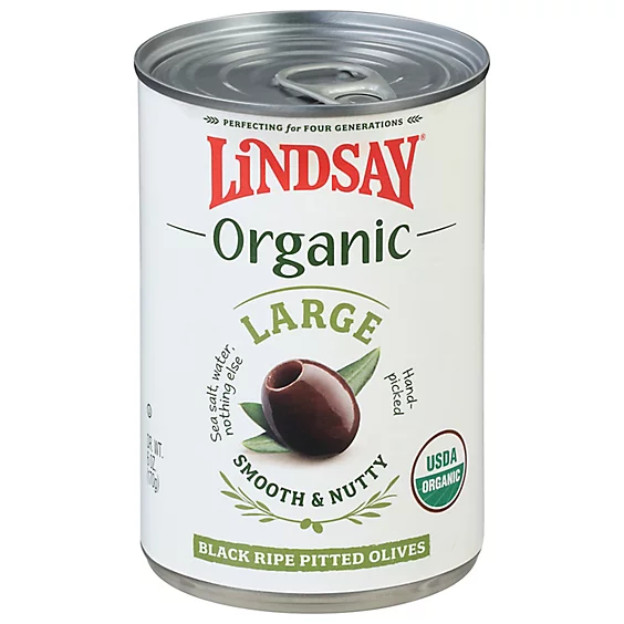 Lindsay Organic Large Black Ripe Pitted Olives