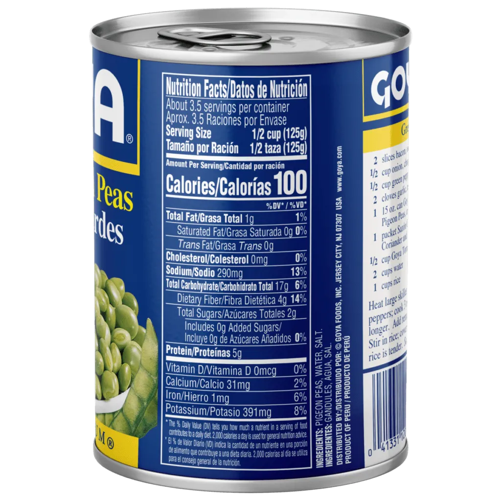 Goya Green Pigeon Peas 15oz